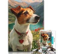 Puzzle Chien Heureux 1000 pièces pour Adolescents, activité Amusante pour la Maison, Jouets pour Les Jours de Pluie, Cadeaux d'anniversaire 26x38cm