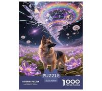 Puzzle Chien Malinois Belge De 1000 Pièces pour Adultes,Fantasy Champ de Fleurs Un Jeu De Dexérité Très Difficile Puzzle Jeu D'intelligence l'art De La Décoration Moderne 70x50cm/1000pcs