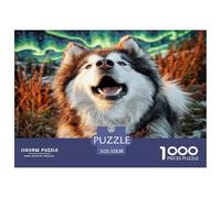 Puzzle Chien Mignon pour Adultes de 14 à 99 Ans Husky à la Gueule Ouverte, Jeu Éducatif, Décoration et Cadeau, 52x38 cm/1000pcs
