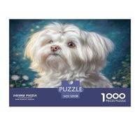 Puzzle Chien Mignon pour Adultes Éducatif Chien Tout Doux regardant vers Le Haut 1000pcs Idéal pour se détendre 52x38 cm