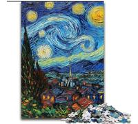 Puzzle Chien Nuit Étoilée 1000 pièces pour Adultes et Adolescents, Jeu Stimulant et Jeu Familial, Collection d'artistes, Beaux-Arts pour Les 14 Ans et Plus 26x38cm