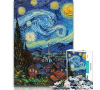 Puzzle Chien Nuit Étoilée pour Adolescents 1000 Pièces, Jeu Familial Anti-Stress Défi Difficile Cadeaux Secrets du Père Noël 50x75cm