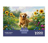 Puzzle Chien Retriever Golden Composé De 1000 Pièces pour Adultes,Jardin printanier Un Jeu De Dexérité Très Difficile Puzzle Éducatif avec des Défis 70x50cm/1000pcs
