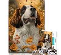 Puzzle Chien Saint-Bernard 1000 pièces pour Adolescents activité Amusante pour la Maison Jouets pour Les Jours de Pluie Cadeaux d'anniversaire (26x38cm)