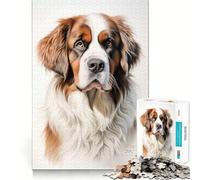 Puzzle Chien Saint-Bernard pour Adultes 1000 pièces Jeu Intelligent et Anti-Stress, Motif à Assembler, Cadeau touchant 38x26cm