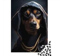 Puzzle Chien Saucisse Adulte 1000 Pièces en Bois Créatif Décompressible 75x50cm