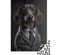 Puzzle Chien Saucisse pour Adultes, 1000 Pièces, Puzzle en Bois, Jeu de Décompression Amusant, 1000 Pièces (75x50cm)