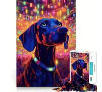 Puzzle Chien Vie Nocturne 1000 Pièces pour Adultes Jouet Cognitif et Lien Social Motif à Assembler Cadeau de Noël (50x75cm)