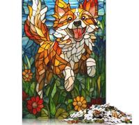 Puzzle Chien Vitrail Difficile Puzzle 100% Carton Recyclé pour Femmes Hommes Cadeaux Fête des Pères 1000 pièces (75 x 50 cm)