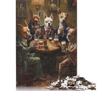 Puzzle Chiens Bière dans Une taverne, Jeu de Bricolage, Puzzle en Carton de qualité supérieure pour Femmes, Hommes, Cadeaux pour la fête des Enfants, 1000 pièces (75 x 50 cm)