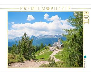 Puzzle · Chiesa Santa Croce sur Le Mont Sainte-Croix | Destination de randonnée dans les Dolomites du Tyrol du Sud · 1000 pièces · Format assemblé 64 × 48 cm · CALVENDO Puzzle