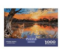 Puzzle Chihuahua 1000 Pièces pour Adultes Et Enfants, Défi Ludique Et Familial, Casse-tête Marais au Coucher de Soleil, Décoration Intérieure, Cadeau Enfant 70x50cm/1000pcs