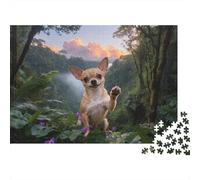 Puzzle Chihuahua 1000 Pièces pour Adultes Et Enfants, Développe La Patience Et La Concentration, Casse-tête, Décoration Intérieure, Cadeau Adulte 38x26cm/1000pcs