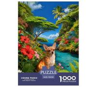 Puzzle Chihuahua 1000 Pièces pour Adultes Et Enfants, Jeu D'Intelligence, Puzzles Baie Plantes Denses, Décoration Intérieure, Cadeau Enfant 70x50cm/1000pcs