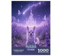 Puzzle Chihuahua 1000 Pièces pour Adultes Et Enfants, Jeu Ludique Et Instructif, Puzzle Chien Château Lavande, Home Decor, Cadeau Famille 38x26cm/1000pcs