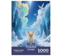 Puzzle Chihuahua 1000 Pièces pour Adultes Et Enfants, Jeu Ludique Et Instructif, Puzzle Chien Glacier, Décoration Intérieure, Cadeau Enfant 38x26cm/1000pcs