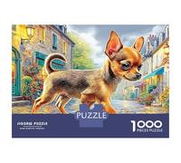 Puzzle Chihuahua 1000 pièces sans poussière, Finition Mate, Motif Floral, idéal pour Adultes. Carton de qualité supérieure, Anti-Stress, activitée pour Les Jours de Pluie. 1000 pièces, 52 x 38 cm.