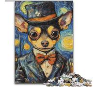 Puzzle Chihuahua Ciel Nocturne 1000 pièces pour Adolescents, Jouets éducatifs et éducatifs, Jeux familiaux, idéal pour la décoration de Bureau (26x38cm)