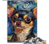 Puzzle Chihuahua Ciel Nocturne 1000 Pièces pour Adultes et Adolescents, Jeu de Puzzle Défiant, Idéal comme Cadeau pour Toute la Famille (26x38cm)