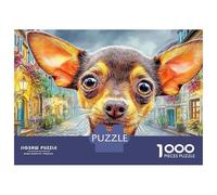 Puzzle Chihuahua en Carton Lisse sans poussière, 1000 pièces, Motif « Regard de Rue Chaleureux », pour Adultes, à encadrer, idéal pour Les Jours de Pluie en Famille, 1000 pièces, 52 x 38 cm