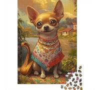 Puzzle Chihuahua Qui Compte 1000 Pièces pour Adultes,Paysage Pastoral Un Jeu De Dexérité Très Difficile Puzzle en Bois Jeu ÉduChatif Et Stimulant Un Jeu Cadeau Original 1000pcs (75x50cm)