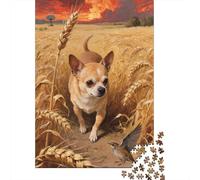Puzzle Chihuahua Qui Compte 1000 Pièces pour Adultes,Paysage Rural Un Jeu De Dexérité Très Difficile Puzzle en Bois Jeu ÉduChatif Et Stimulant l'art De La Décoration Moderne 1000pcs (75x50cm)
