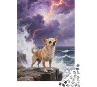Puzzle Chihuahua Qui Compte 1000 Pièces pour Adultes,Vue sur l'océan Un Jeu De Dexérité Très Difficile Puzzle en Bois Jeu ÉduChatif avec des Défis Jeu ÉduChatif 1000pcs (75x50cm)