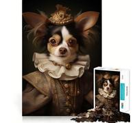 Puzzle Chihuahua Victorien 1000 pièces Jeu Amusant Technologie de découpe Laser avancée Jouet de Divertissement d'intérieur pour Les fêtes (38x26cm)