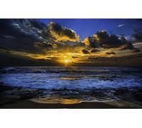 Puzzle Chinois pour Adultes 500 pièces, beauté Naturelle, Soleil, Coucher de Soleil, Surf, océan Pacifique 52x38CM