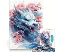 Puzzle Chinois Sakura Dragon 1000 pièces pour Adolescents, Jeu de logique et de détente, découpe précise, Cadeau Artistique (38x26cm)