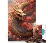 Puzzle Chinois Sakura Dragon 1000 pièces pour Adolescents, Jeu de logique, pièce de Collection découpée avec précision (50x75cm)