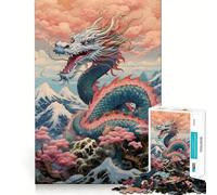 Puzzle Chinois Sakura Dragon 1000 pièces pour Adolescents, Puzzle logique Transparent, Jeu Peaceful Time, découpe Parfaite, liste de souhaits du Père Noël (38x52cm)