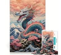 Puzzle Chinois Sakura Dragon 1000 pièces pour Adultes, Jeu d'exercice Mental, détente, découpe de précision, Cadeau élégant (50x75cm)