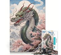 Puzzle Chinois Sakura Dragon de 1000 pièces pour Adolescents, Jeu d'exercice Mental, Design apaisant, Cadeau précieux (50x75cm)