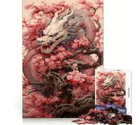 Puzzle Chinois Sakura Dragon pour Adolescents, 1000 pièces, Jeu de réflexion, évasion apaisante, Bords précis, Cadeau Exceptionnel (38x52cm)