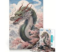 Puzzle Chinois Sakura Dragon pour Adultes, 1000 pièces, Casse-tête, Loisirs Domicile, Image Assembler, Cadeau d'anniversaire (38x52cm)