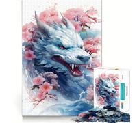 Puzzle Chinois Sakura Dragon pour Adultes, 1000 pièces, pour stimuler la mémoire et s'amuser Ensemble Image Assembler, Objet de Collection (50x75cm)