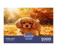 Puzzle Chiot 1000 Pièces pour Adultes Et Enfants, Défiant Et Stimulant, Puzzle Herbe aux Feuilles d'automne, Décoration Intérieure, Cadeau Adulte 52x38cm/1000pcs