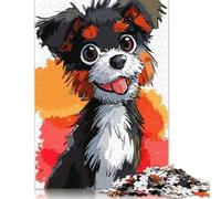 Puzzle Chiot Joyeux, Matériaux Respectueux de l'environnement, Puzzle en Carton 100% Recyclé, pour Adultes et Enfants, Cadeau de Noël, 1000 pièces (26 x 38 cm)
