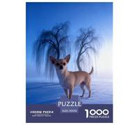 Puzzle Chiot Mignon 1000 Pièces pour Adultes Et Enfants, Jeu D'Intelligence, Casse-tête Champ de Neige, Home Decor, Cadeau Famille 70x50cm/1000pcs