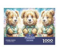 Puzzle Chiots Magiques 1000 pièces Cadeau pour Adultes - Trois Ours en Peluche (Vibrant) Activité et décoration Murale pour la Maison 52x38cm/1000pcs