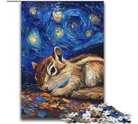 Puzzle Chipmunk Night Sky 2000 pièces pour Adultes et Adolescents, Jeu Stimulant, Chaque pièce est Unique - Jeu Familial Stimulant (70x100cm)