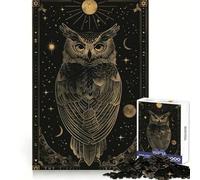 Puzzle Chouette Céleste 1000 Pièces pour Adolescents Stimule la Réflexion,Loisirs,Évasion Cadeau de Vacances Parfaitement Ajustement (38x52cm)