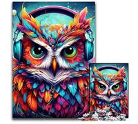 Puzzle Chouette colorée 1000 pièces pour Adultes. Divertissement Relaxant, Cadeau de Noël idéal et décoration d'intérieur. 26x38cm / 10,23x14,96 Pouces.