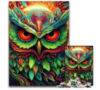 Puzzle Chouette colorée 1000 pièces pour Adultes. Divertissement Relaxant, Cadeau de Noël idéal et décoration d'intérieur. 50x75cm / 19,68x29,52 Pouces.