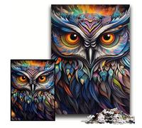 Puzzle Chouette Colorée 1000 pièces pour Adultes, pour la fête des mères, Les Anniversaires et Noël, Taille 50x75cm