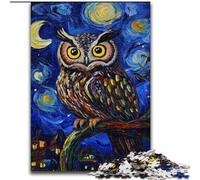 Puzzle Chouette du Ciel Nocturne 1000 pièces pour Adolescents, Jeu éducatif Familial, idéal pour la décoration de Bureau (50x75cm)