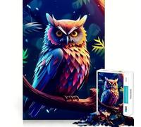 Puzzle Chouette Incroyable pour Adultes,1000 Pièces,Jeu de Stimulation Cognitive,Conception à Emboîtement Parfait,Cadeau d'anniversaire,Casse-tête (38x52cm)