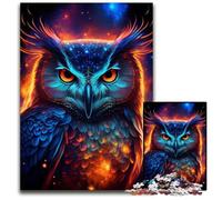 Puzzle Chouette Nébuleuse 1000 pièces en Carton, pour Noël, Halloween, Pâques et Le Nouvel an 26x38cm/10,23x14,96 Pouces