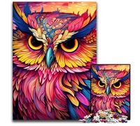 Puzzle Chouette Rose 1000 pièces pour Adultes. Divertissement Relaxant, Cadeau de Noël idéal et décoration d'intérieur. 26x38cm / 10,23x14,96 Pouces.